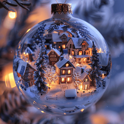 Christmas ball with tree